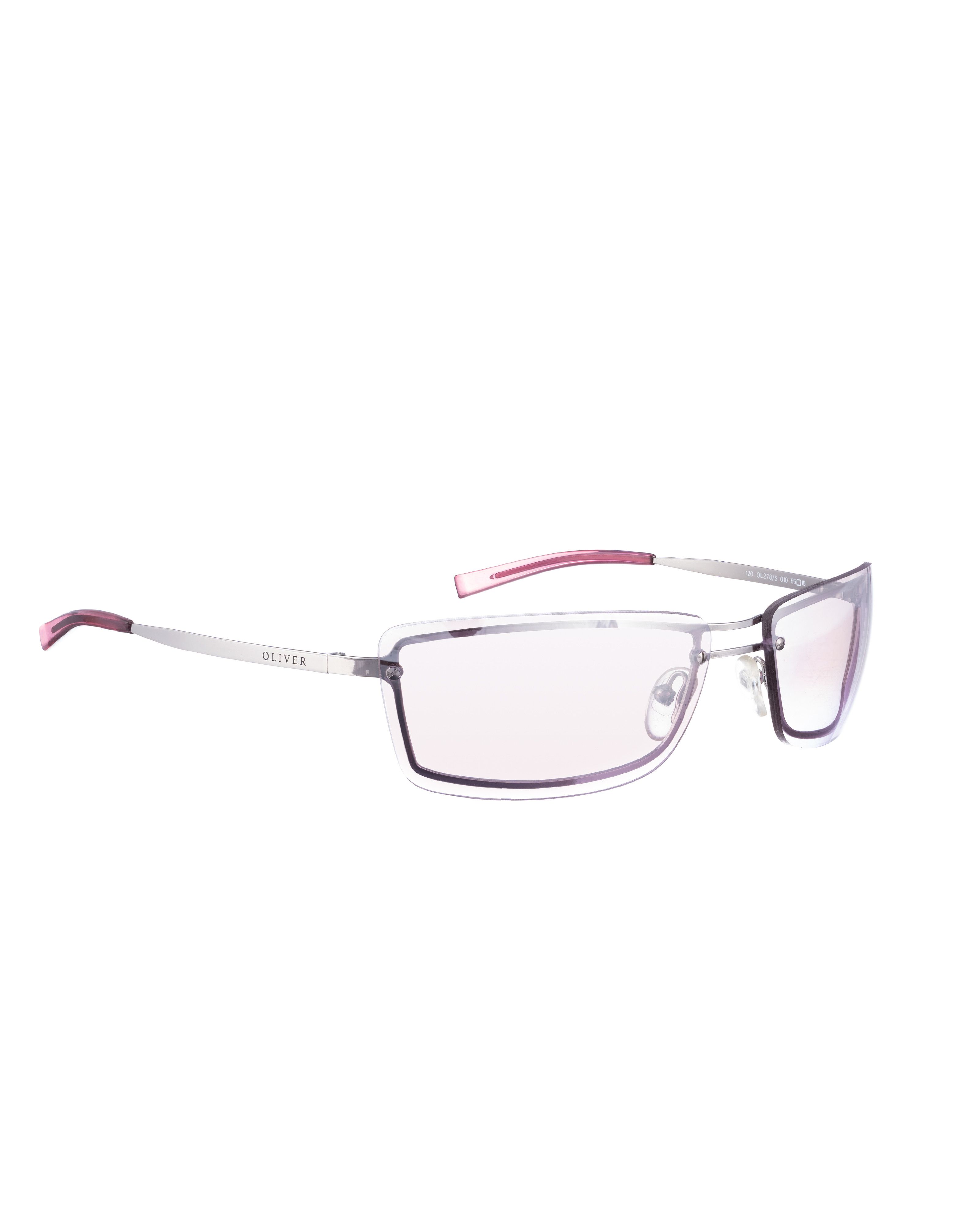 Valentino Oliver by Valentino 90's Pink Rectangular Frame Sunglasses Size ONE SIZE - 2 Thumbnail