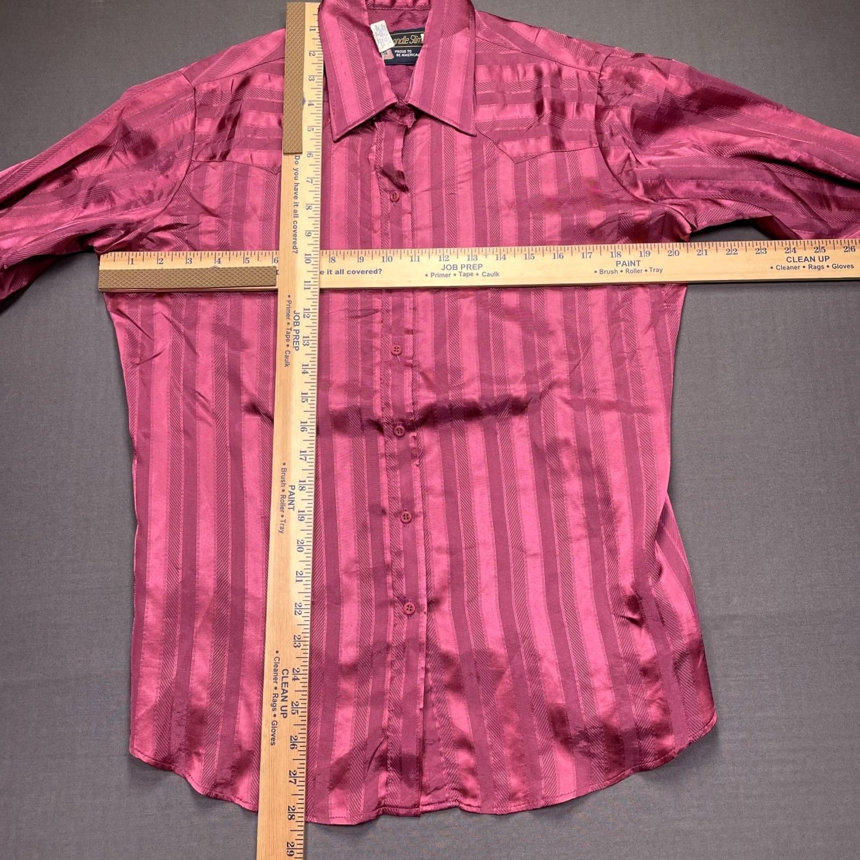 Vintage VINTAGE Panhandle Slim Shirt Womens Large 16/38 Pink Satin Stripe Western USA Shirt Size L / US 10 / IT 46 - 4 Thumbnail