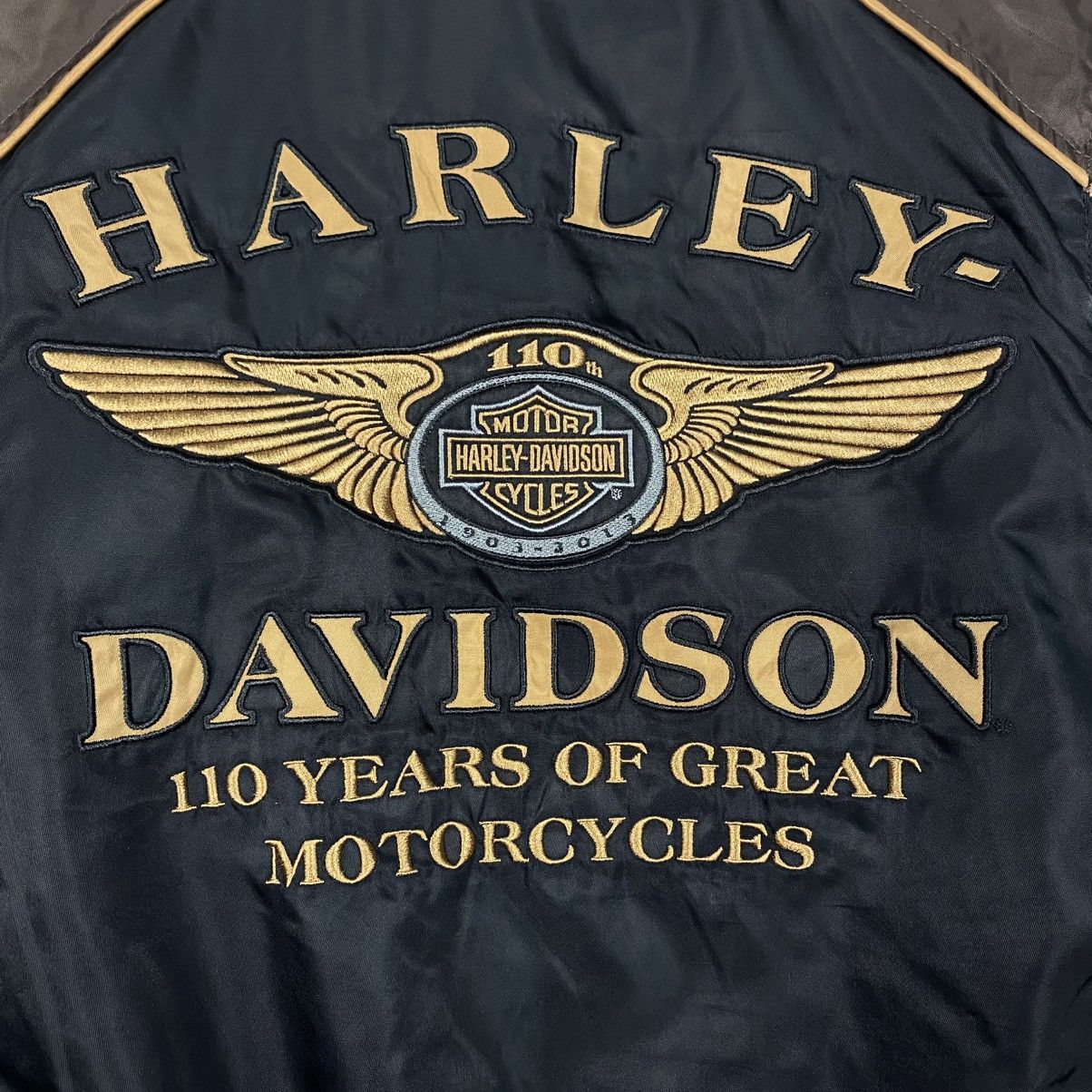 Harley Davidson 📌Vintage Biker Jacket Harley Davidson Spell Out Big Logo Size US S / EU 44-46 / 1 - 17 Thumbnail