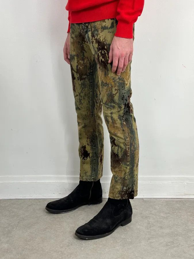 Jean Paul Gaultier 2000s Jean Paul Gaultier Earth Eroded Green Velvet Pants Size 24" / US 00 / IT 34 - 3 Thumbnail