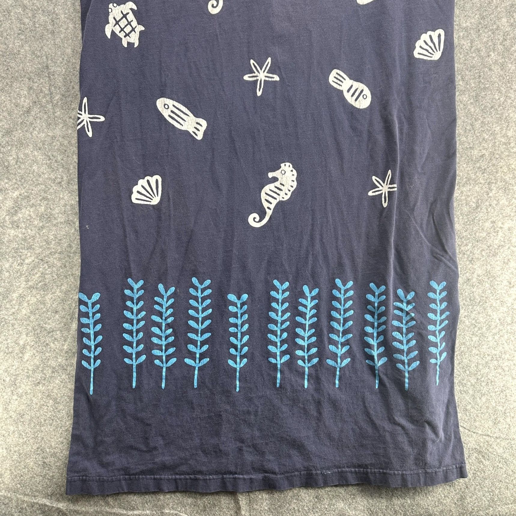 Vintage VINTAGE M. Mak Dress Womens Large Navy Blue Sea Life Seahorse Turtle Fish Shell Summer Size M / US 6-8 / IT 42-44 - 4 Thumbnail