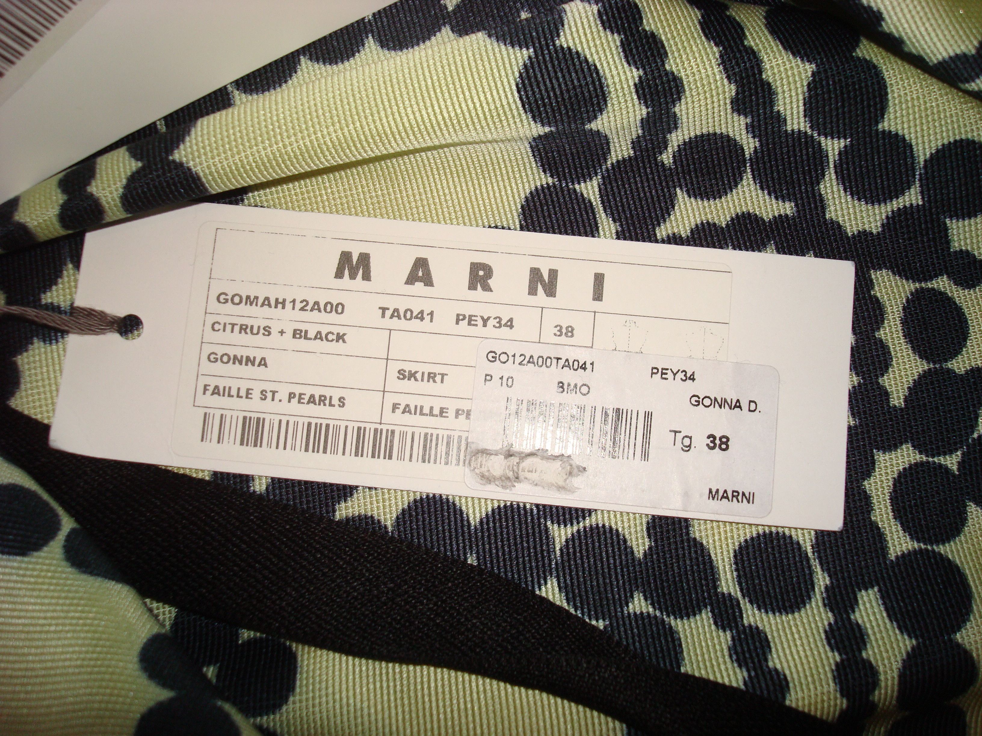 Marni New Women 2 NWT Italy Marni Skirt 38 Yellow Black Polka Dots Size 26" / US 2 / IT 38 - 6 Thumbnail
