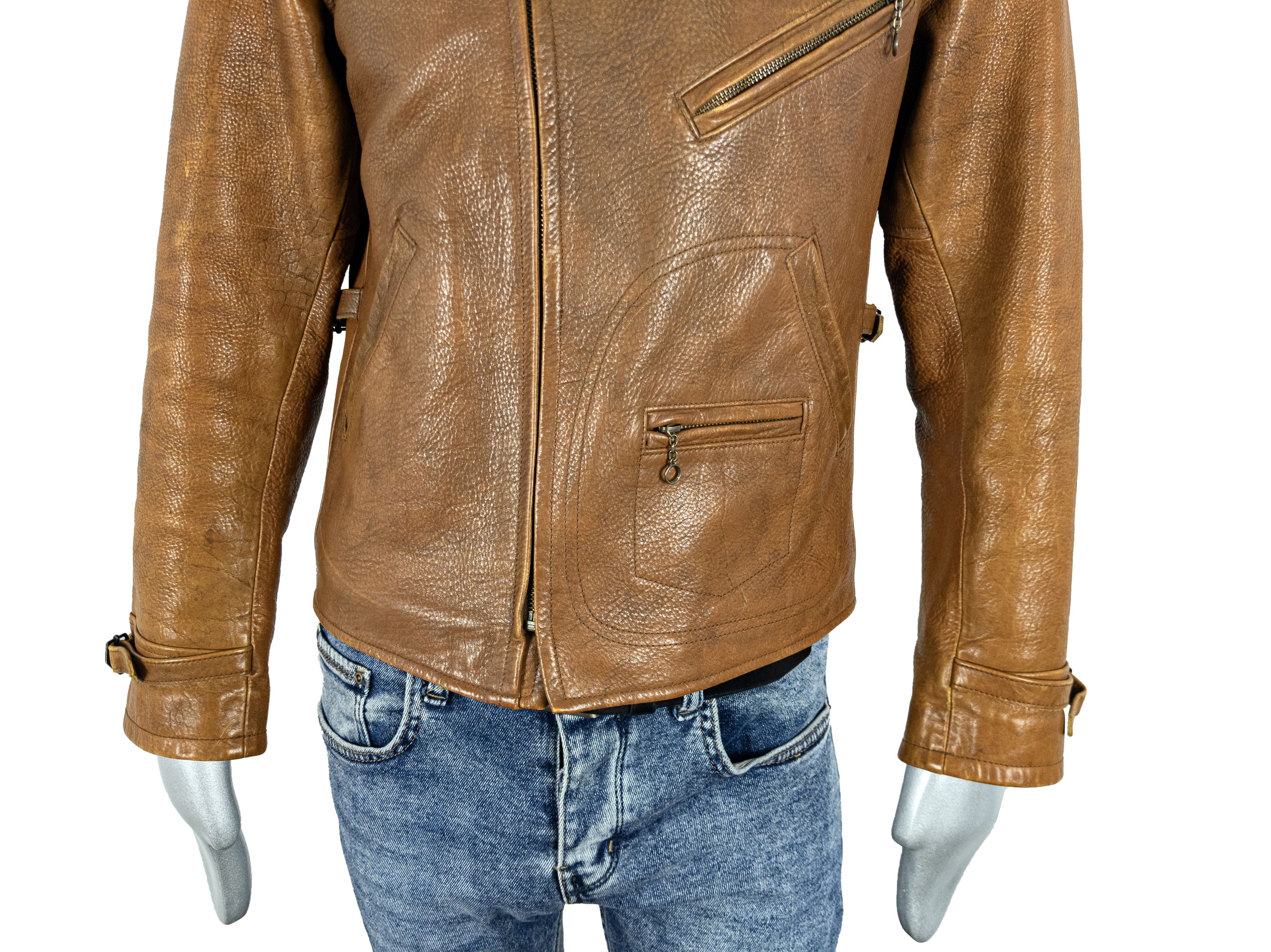 Vintage 90s Polo Ralph Lauren Leather Biker Jacket J 24 Type