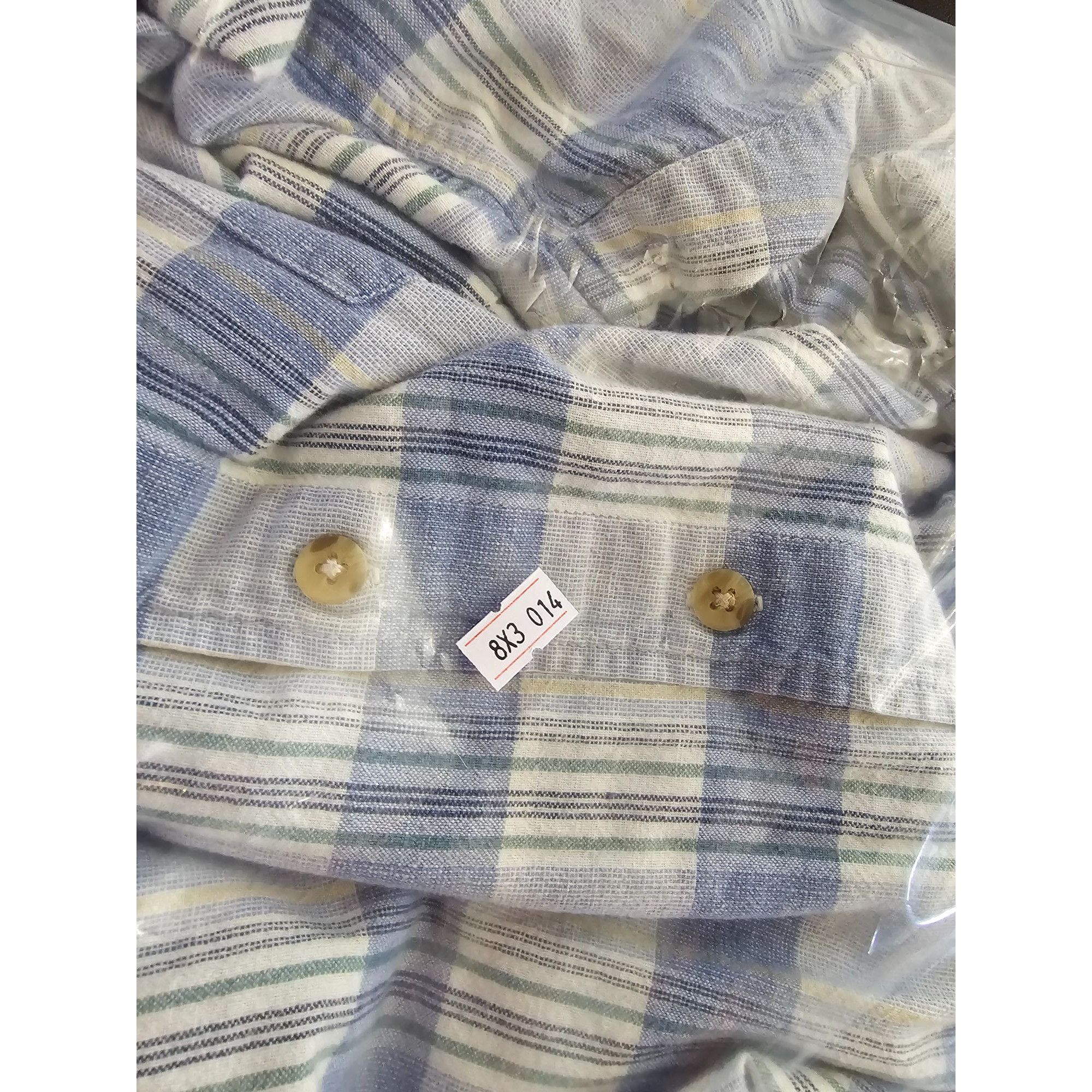 Other Grade A Jeans Men's 1X Blue Plaid Button-Down Shirt Made In Size US XL / EU 56 / 4 - 9 Thumbnail