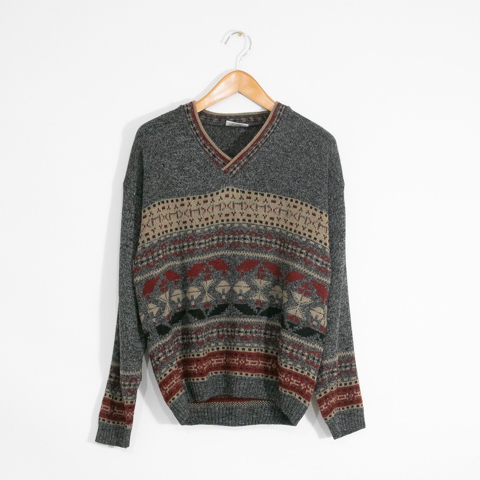 Vintage Vintage 90s Kikkers Fair Isle Acrylic Sweater Mens XL Size US XL / EU 56 / 4 - 1 Thumbnail