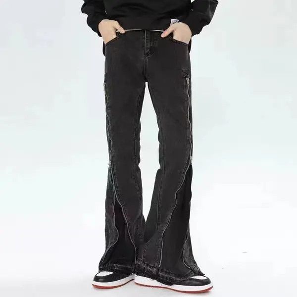 VIBE High street handsome wide-leg jeans with zipper design Size US 32 / EU 48 - 5 Thumbnail
