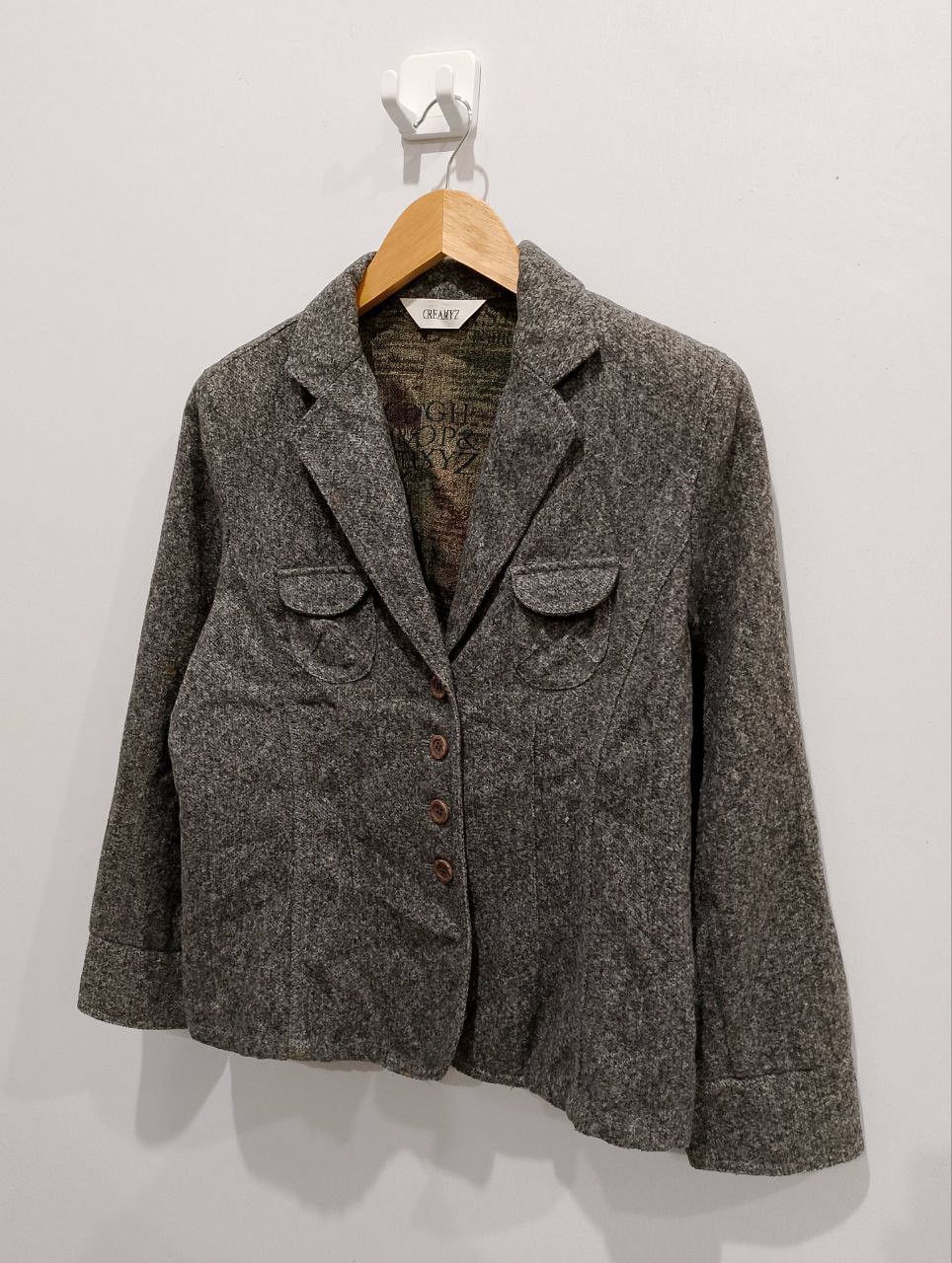 Japanese Brand CREAMYZ Japan Multicolour Herringbone Jacket Size L / US 10 / IT 46 - 3 Thumbnail