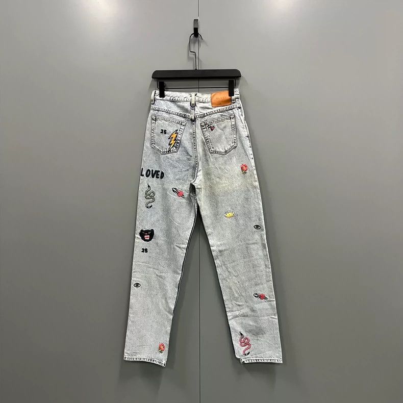 Gucci GucciCartoon element embroidered jeans 2503-Nextarrow Size US 26 / EU 42 - 2 Thumbnail