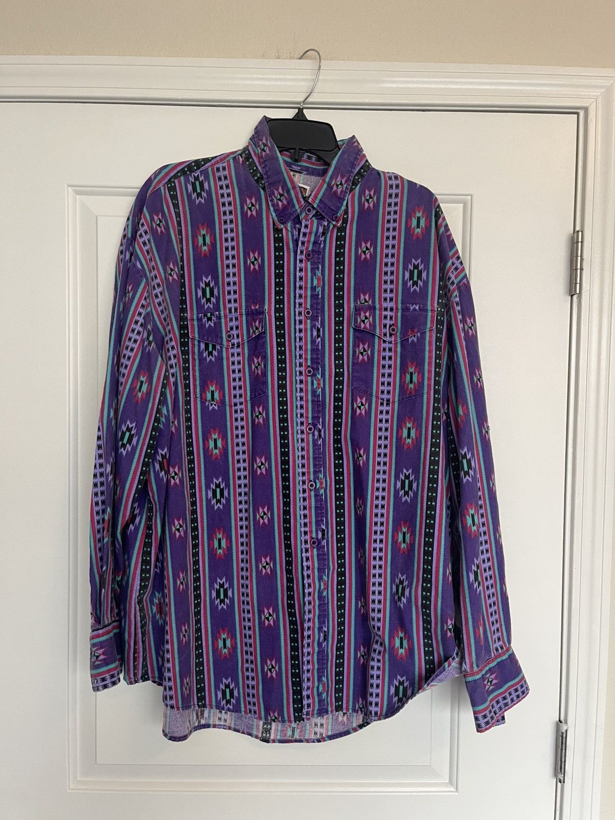 Other VTG 90s Karman Western Shirt Mens XL Southwest Aztec Stripes Size US XL / EU 56 / 4 - 1 Thumbnail