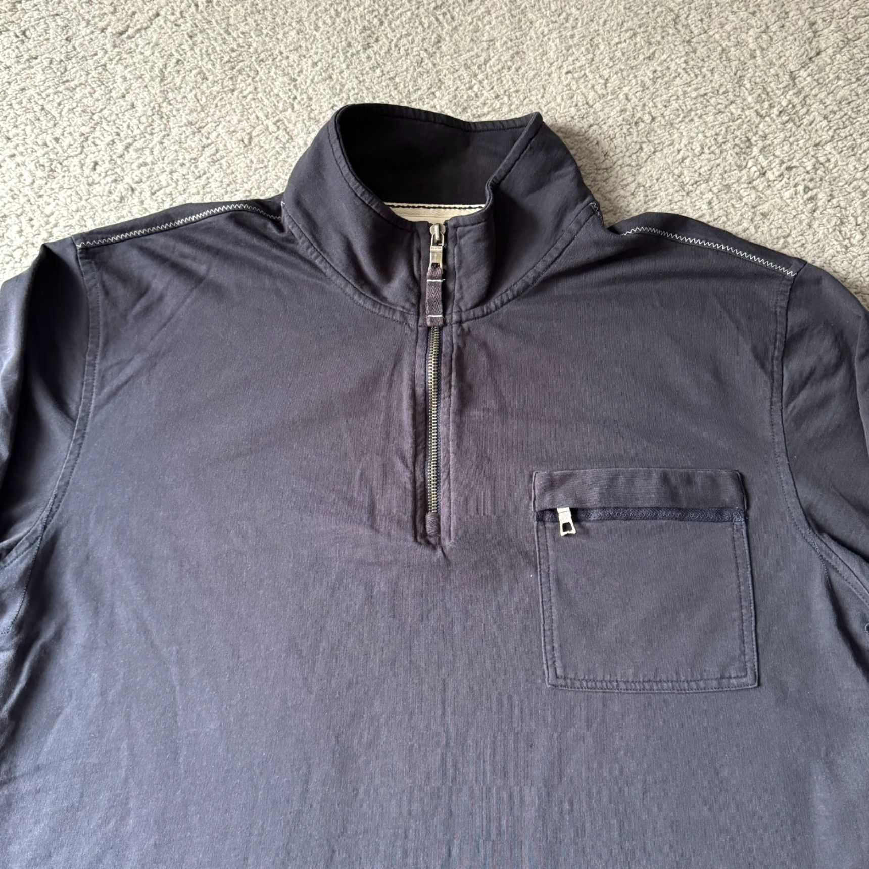 Nautica Nautica Sweater Mens Large Black Pullover 1/4 Zip Mock Neck Outdoor Shirt Size US L / EU 52-54 / 3 - 2 Thumbnail