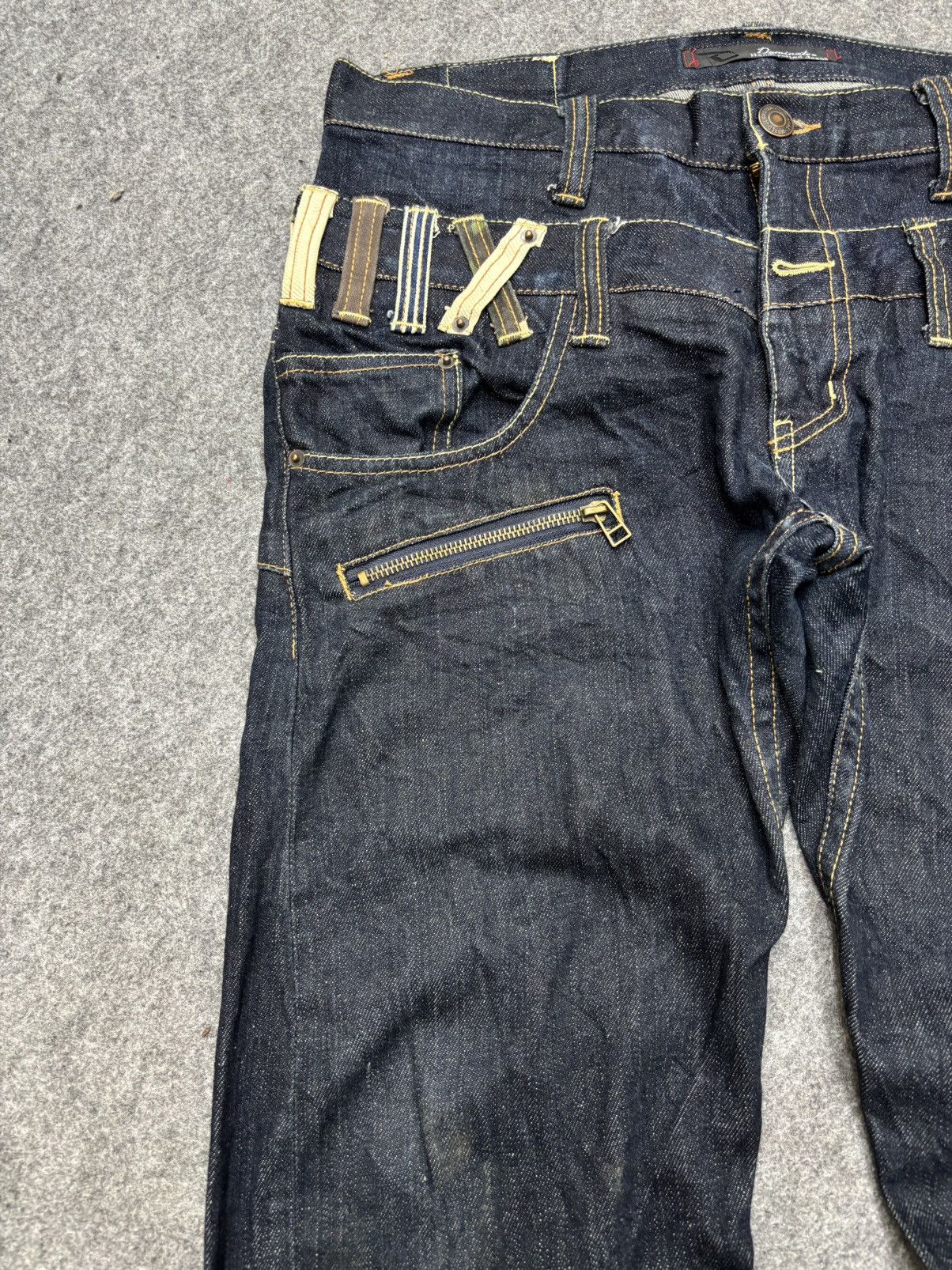 Japanese Brand 💥Double Waist+Twisted Leg💥Dominate Zipper Denim F646 Size US 33 - 4 Thumbnail