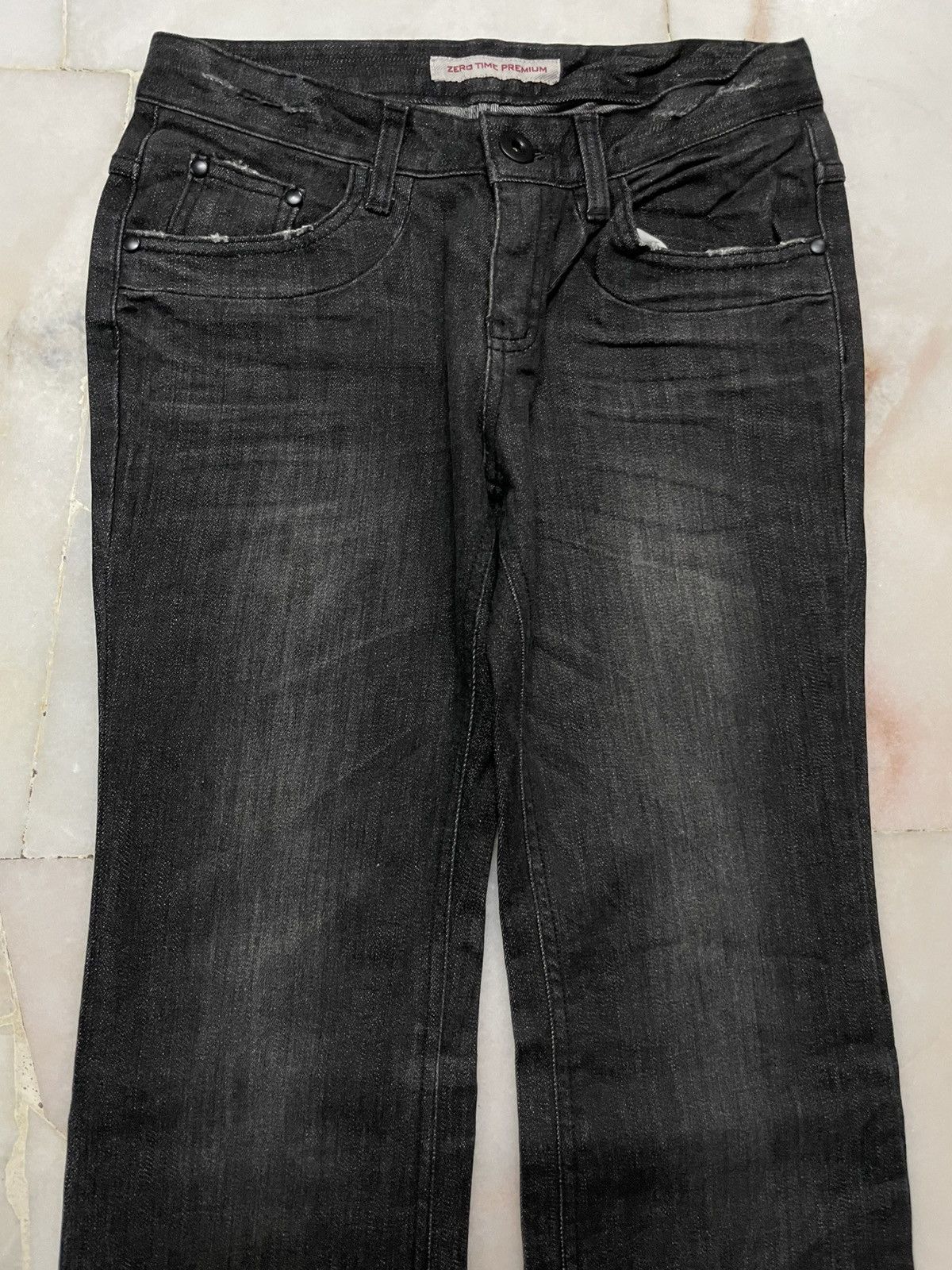Vintage 💥Flared💥Japanese Mudwash Bell Bottom Classic Bootcut Black Size 26" / US 2 / IT 38 - 2 Thumbnail