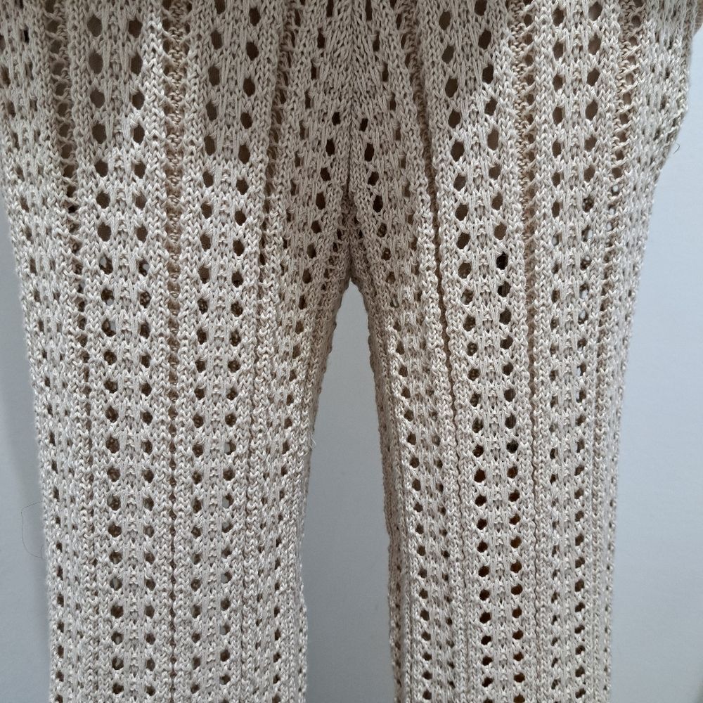 Other Solitaire 2 Piece Set Crochet Boho Knit Top/Pants Cover Up L Size 34" / US 12 / IT 48 - 13 Thumbnail