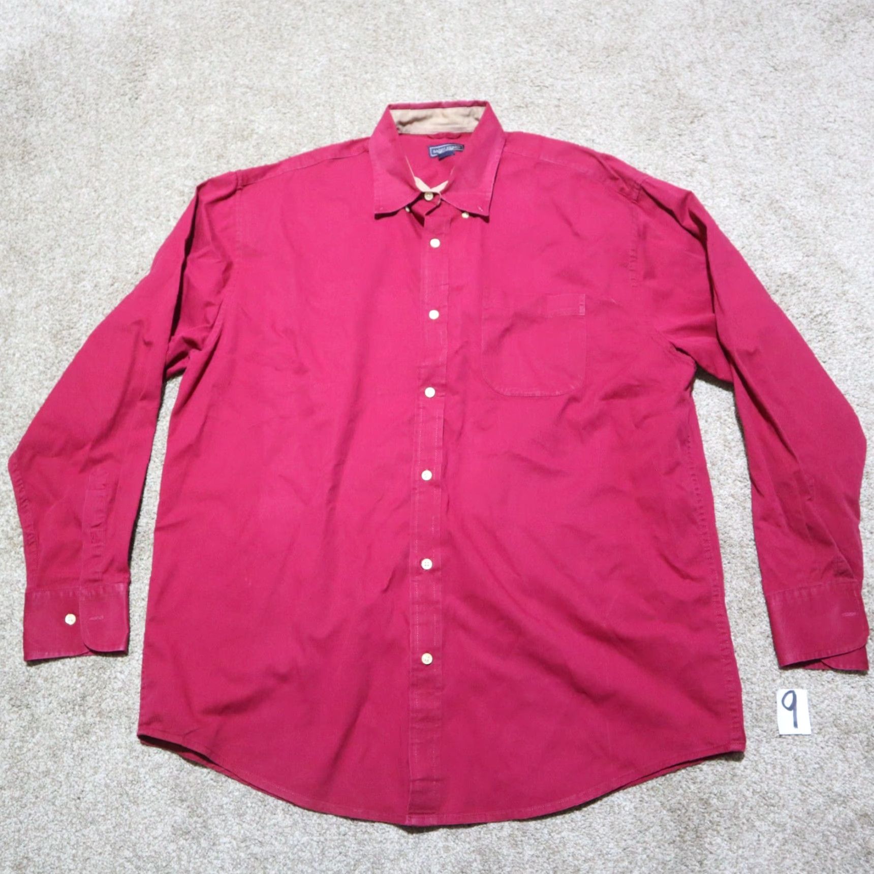 Vintage Saddlebred Solid Red Button Up Long Sleeve Shirt Adult Men Size XL Extra Large Size US XL / EU 56 / 4 - 2 Thumbnail