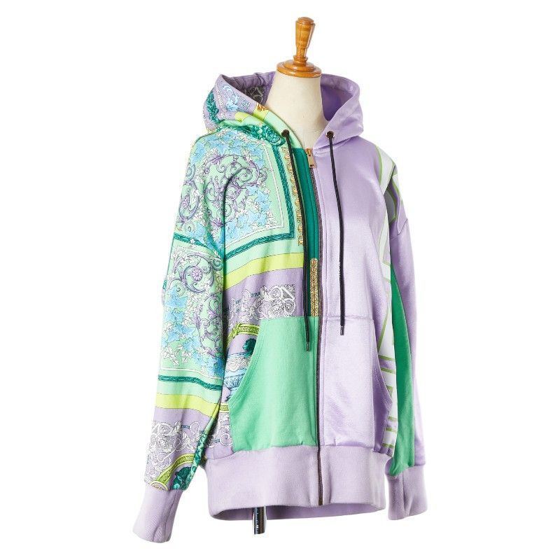 Versace Versace Versace Cotton Polyester Allover Pattern Zip-up Hoodie Cotton Sweatshirts & Hoodies Size ONE SIZE - 1 Thumbnail