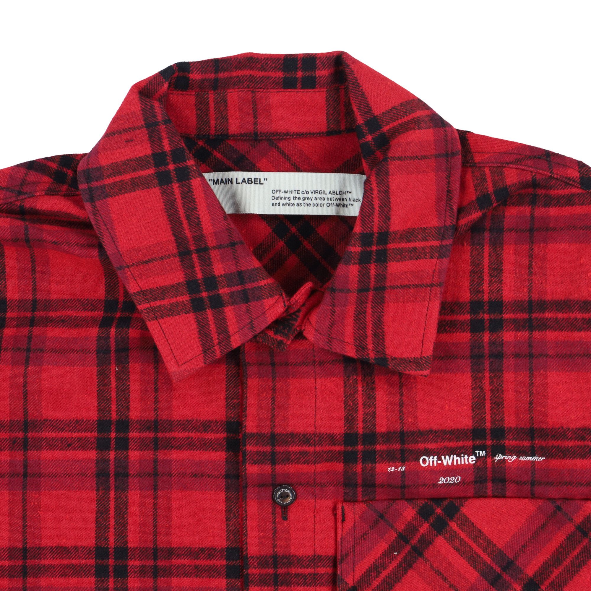 Off-White Red Check Arrows Logo Flannel Shirt Size US XS / EU 42 / 0 - 6 Thumbnail