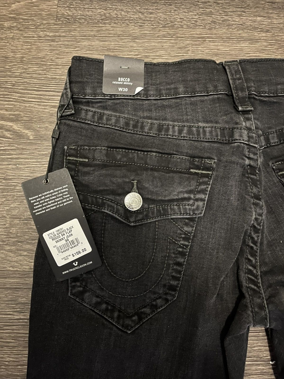 True Religion Rocco SN Flap Washed Black Skinny Size US 30 / EU 46 - 2 Thumbnail