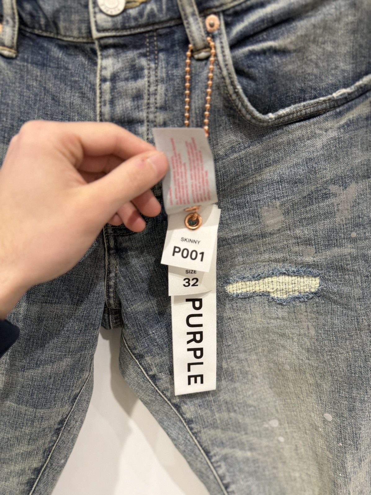 Purple Brand Purple Brand Slashed Paint Jeans Size: 32 Size US 32 / EU 48 - 6 Thumbnail