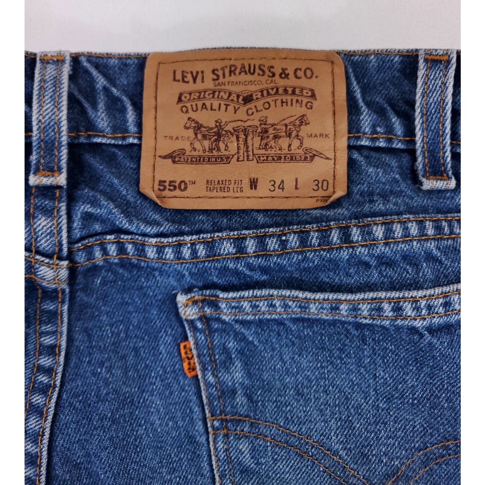Levi's Levi's 550 VTG 90s Jeans Blue Zip Fly Orange Tab Mens 34 x 30 34 x 29 Actual Bags Jeans Mens Blue 90s VTG 550 Levis Size US 34 / EU 50 - 4 Thumbnail