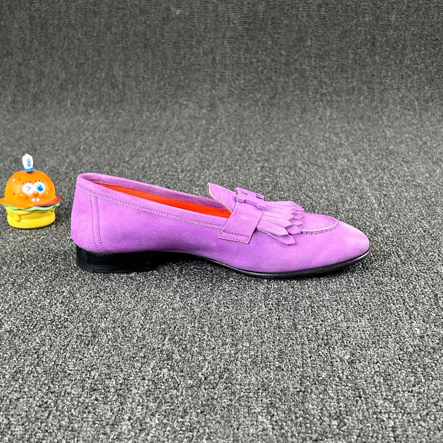 Hermes Hermes Purple Suede H-Buckle Loafers 35.5 Size US 5 / IT 35 - 4 Thumbnail