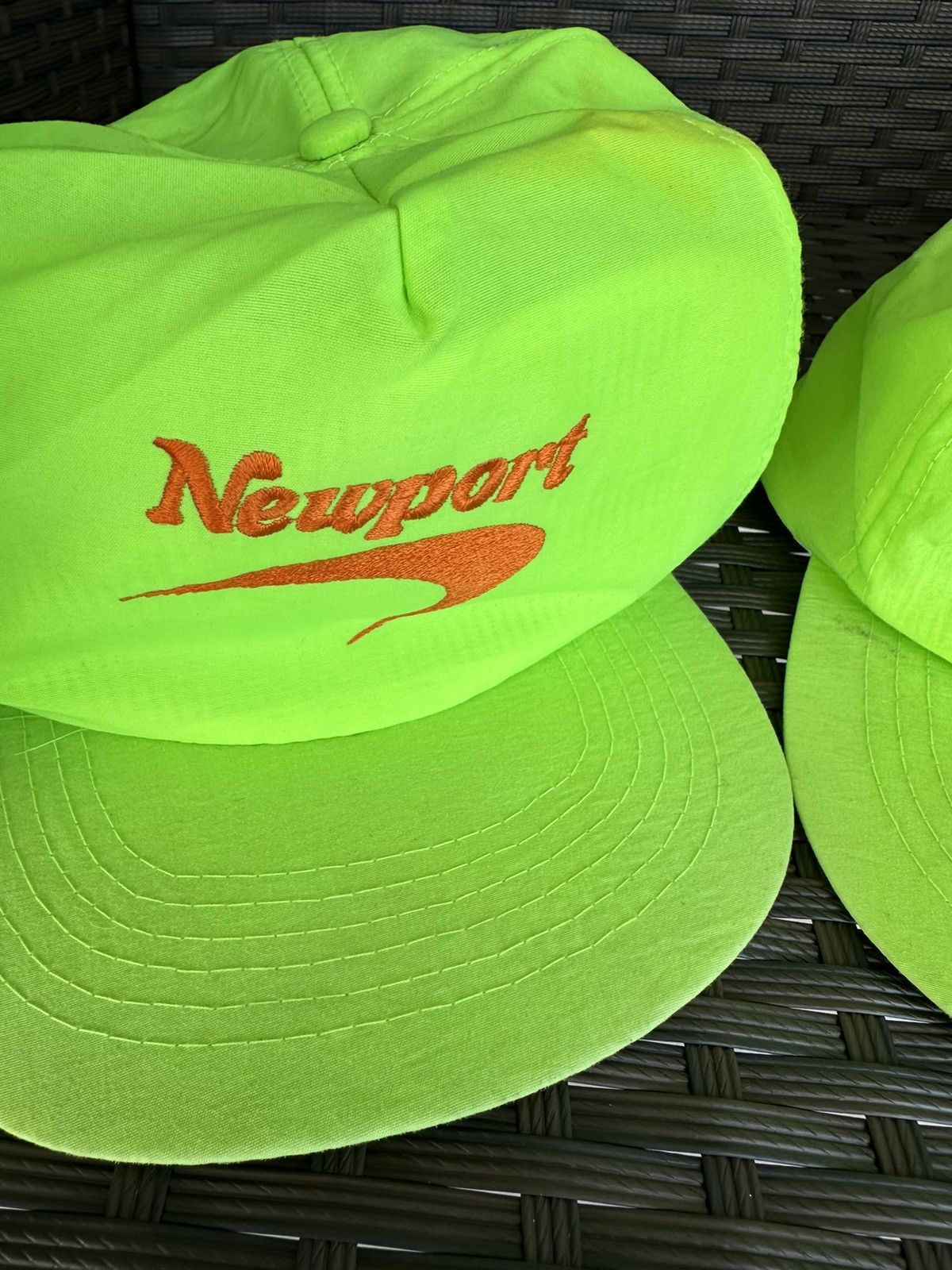 Camel × Vintage Vintage 80s Newport Neon Green Hat Lot Of 2 NEW Please Read Size ONE SIZE - 2 Thumbnail