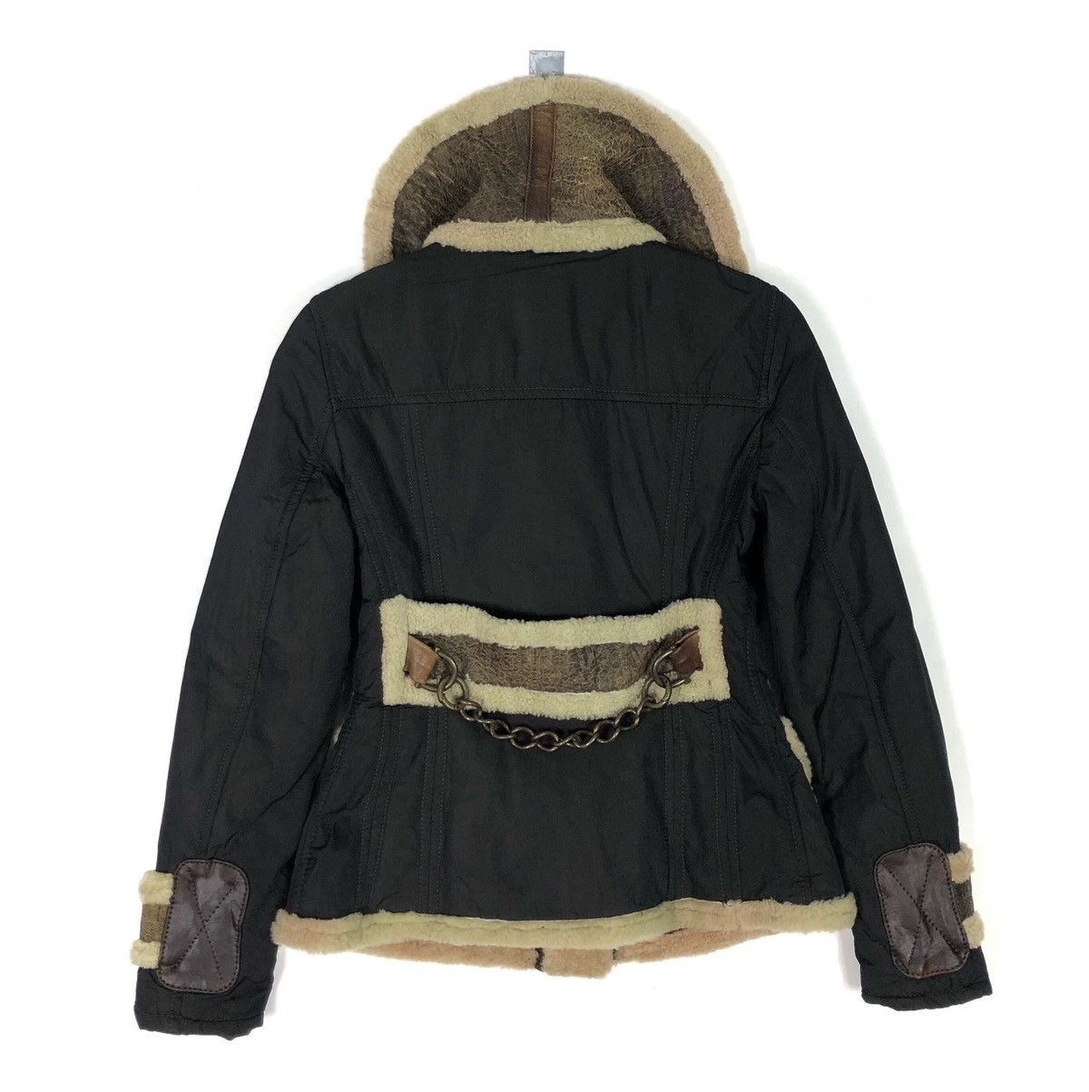 Blackstock & Weber MADE IN ITALY WEBER PATCHWORK SHEEPSKIN SHEARLING JACKET Size XXS / US 00 / IT 34 - 13 Thumbnail