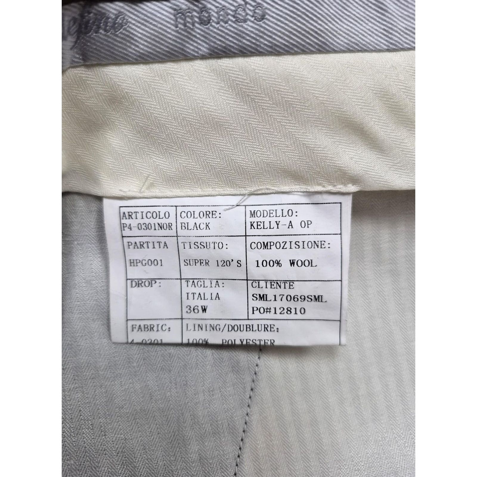 Vintage Montefino Mondo Wool Pants Mens 36 Black Super 120's Flat Front Unhemmed NWT Suit Pants 36W Regular Straight Size 36R - 4 Thumbnail