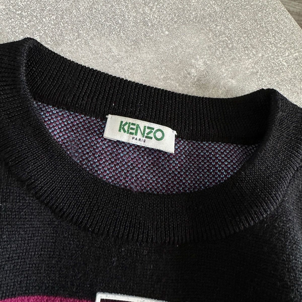 Kenzo Kenzo rare Abstract Knit Wool Sweater Geometric black size M Size US M / EU 48-50 / 2 - 4 Thumbnail