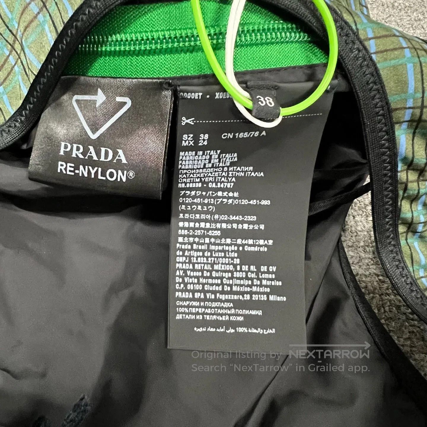 Prada Prada Triangle Logo Green Plaid Nylon Dress. Size S / US 4 / IT 40 - 6 Thumbnail
