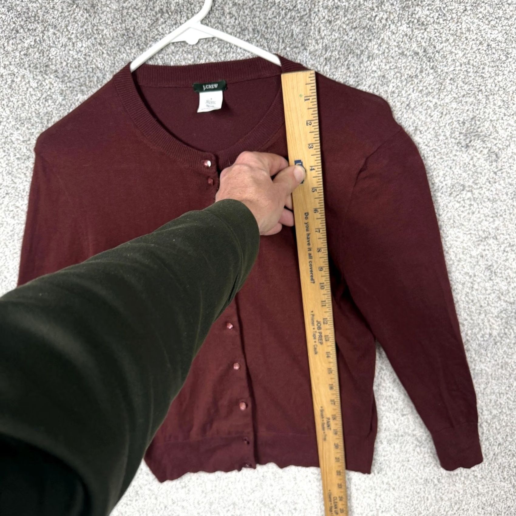J.Crew J.Crew Cardigan Sweater Womens S Red Crew Neck Classic Preppy Casual Workwear Knit Lightweight Stretch Solid Raglan Sleeve Fall Vintage No Size S / US 4 / IT 40 - 2 Thumbnail