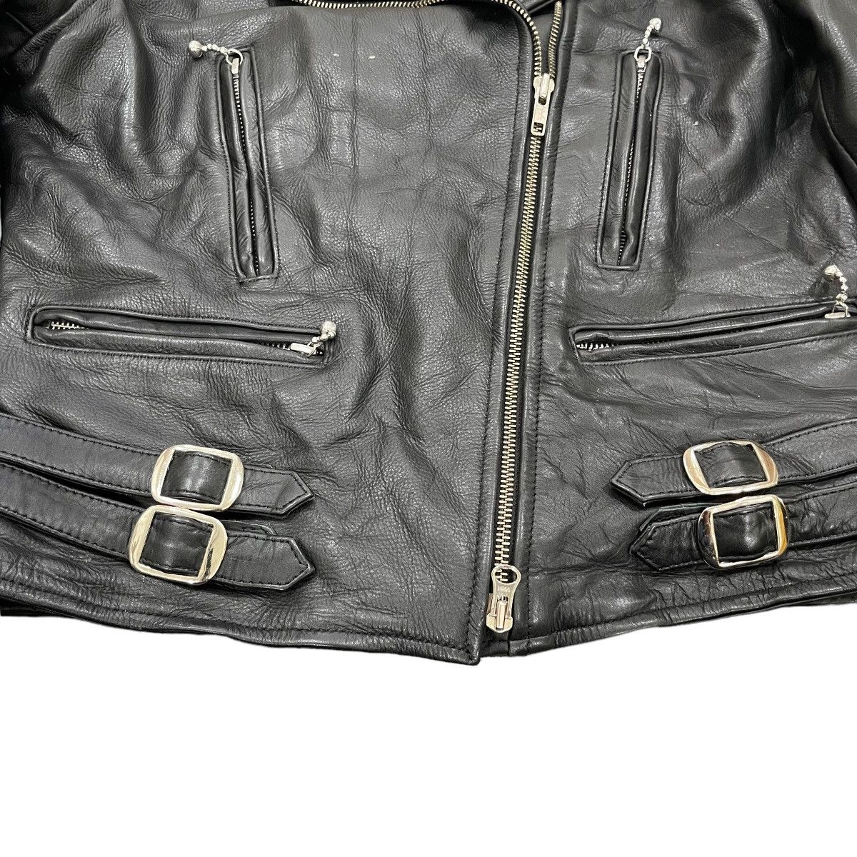 Genuine Leather × Vintage Horn Work Genuine Leather Punk Motorcycle Bikers Jacket Size M / US 6-8 / IT 42-44 - 7 Thumbnail