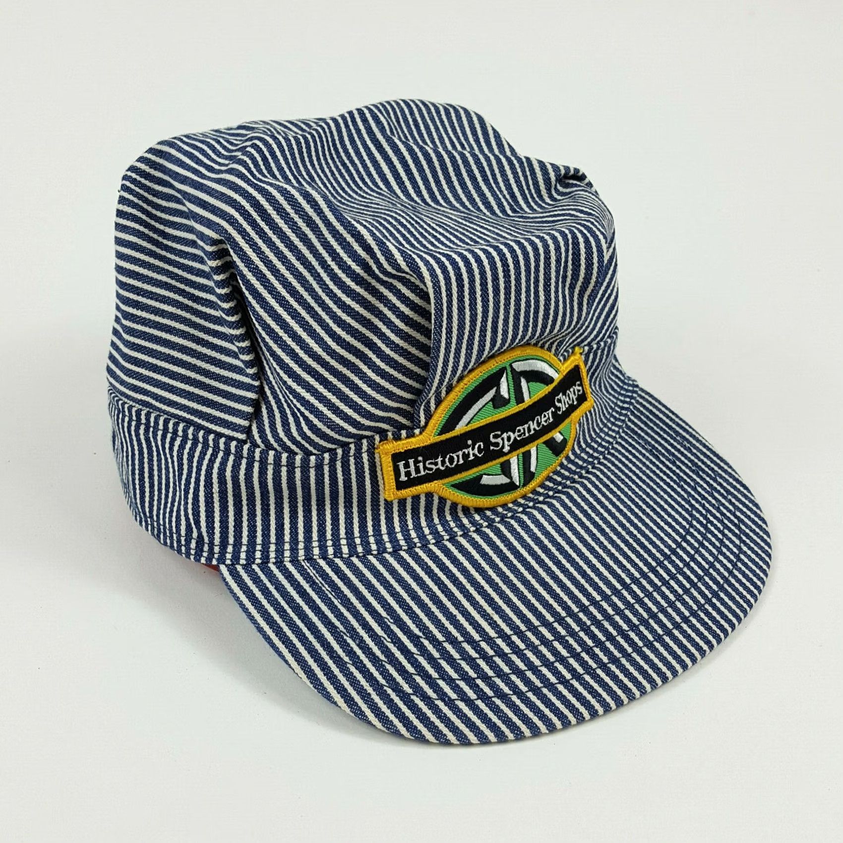 Vintage VINTAGE OshKosh B'gosh Railroad Engineer Spencer Snapback Hat Men's Denim Patch Adjustable Blue 80s Trucker Workwear Cap Size ONE SIZE - 4 Thumbnail