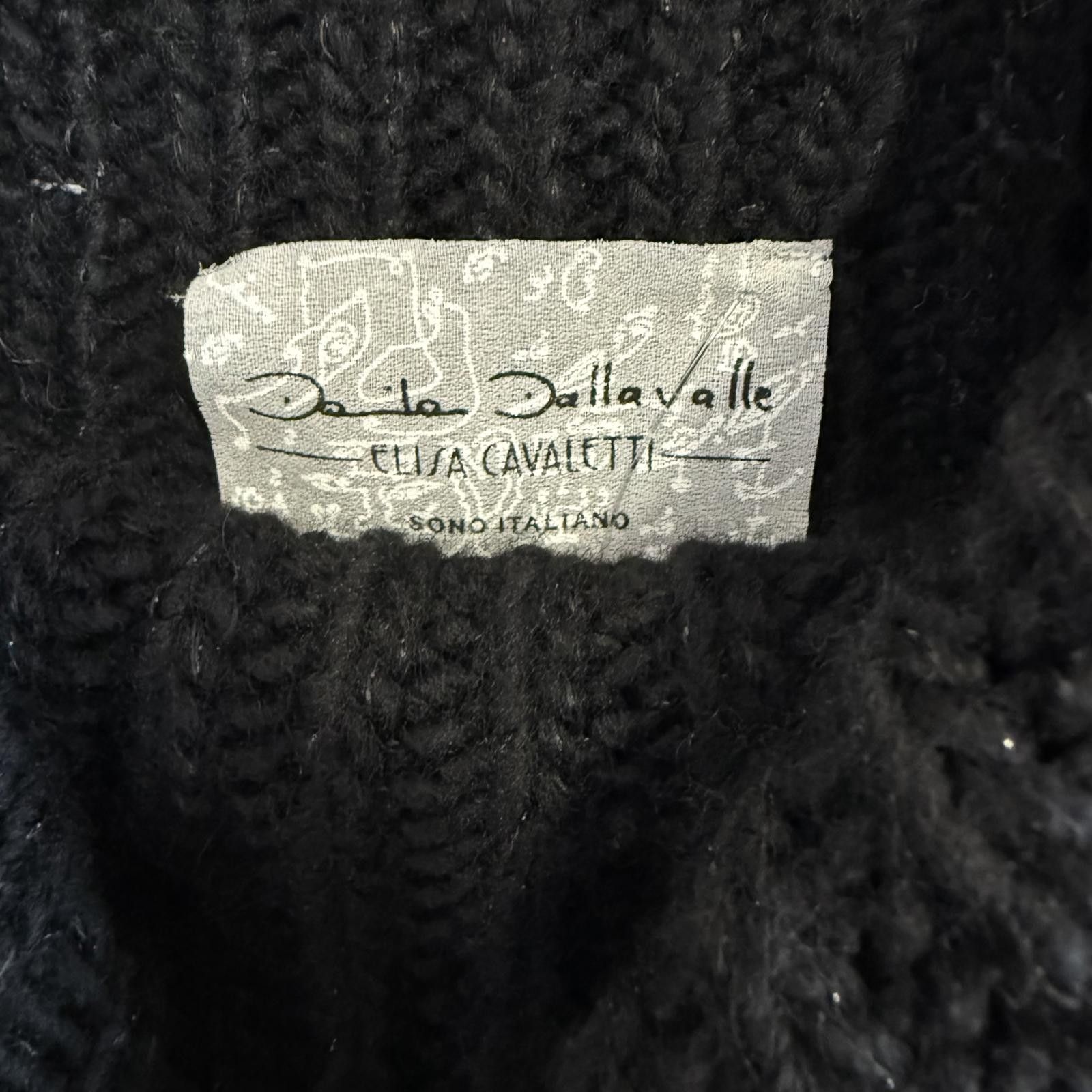 Other Elisa Cavaletti RARE - Black Lace Cuff Wool Blend Sweater Size M / US 6-8 / IT 42-44 - 3 Thumbnail