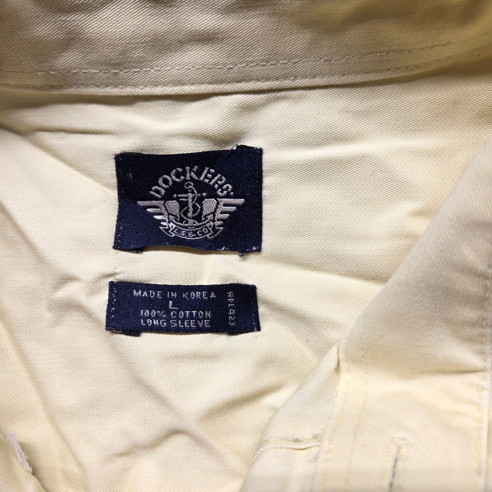 Dockers VINTAGE Dockers Shirt Solid Yellow Short Sleeve Button-Up Regular L Mens Large Yellow Classic Casual USA Theme Size US L / EU 52-54 / 3 - 3 Thumbnail