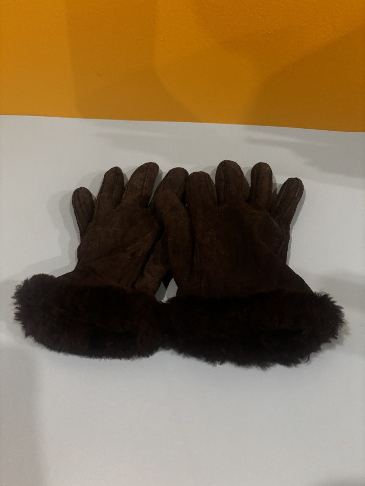 Ugg UGG Australia Black Suede Fur Trim Gloves Size ONE SIZE - 1 Thumbnail