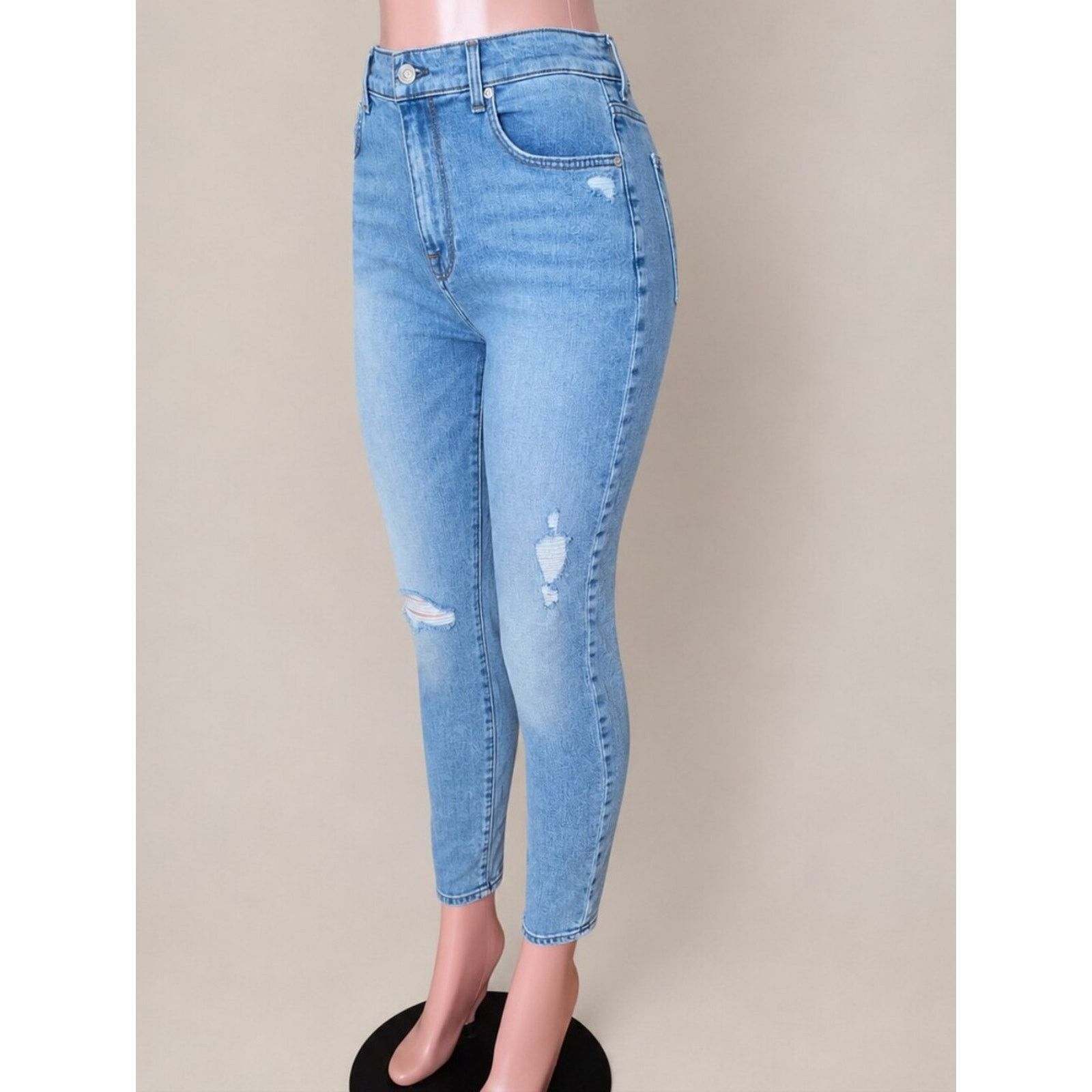 7 For All Mankind NWOT 7 For All Mankind The High Waist Ankle Skinny Jeans 30 Size 30" / US 8 / IT 44 - 2 Thumbnail