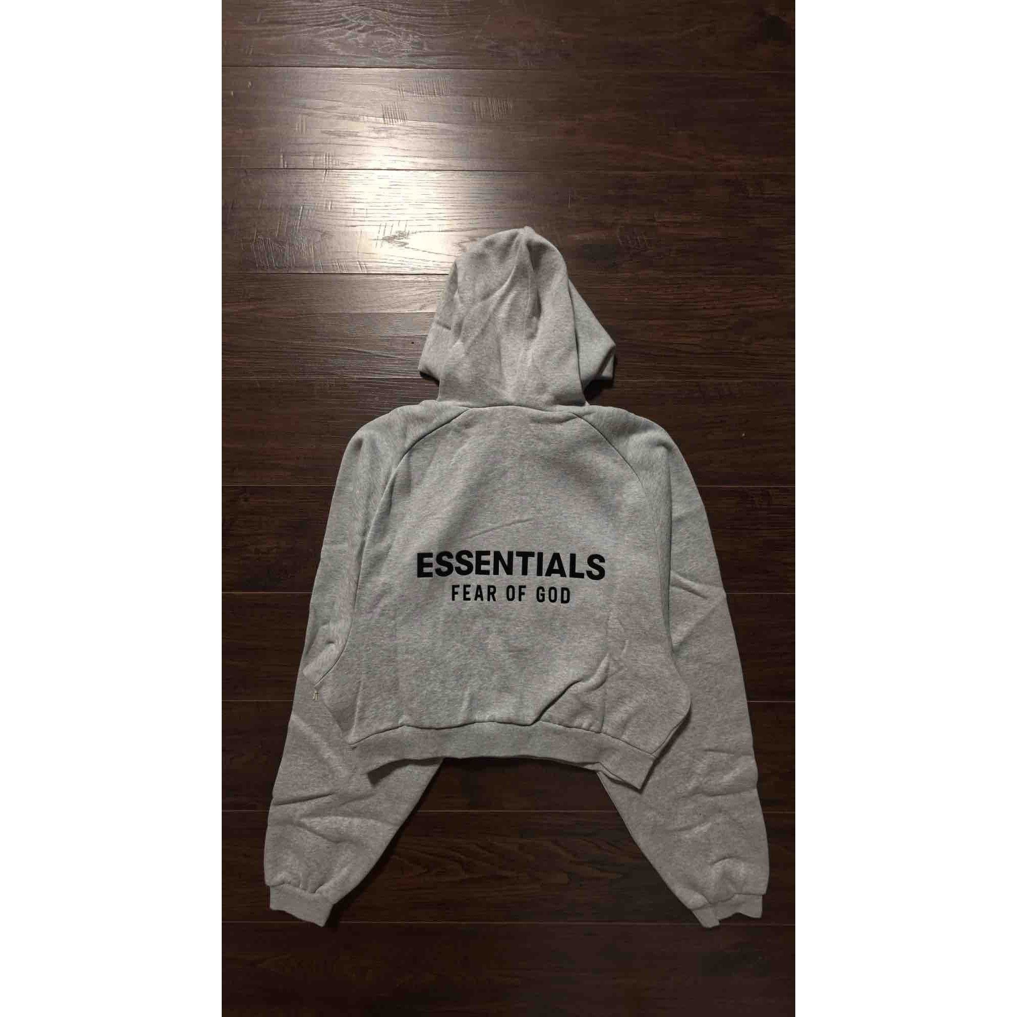 Fear of God Fear of God Essentials Gray Fleece Cropped Hoodie Light Heat Size M / US 6-8 / IT 42-44 - 2 Thumbnail