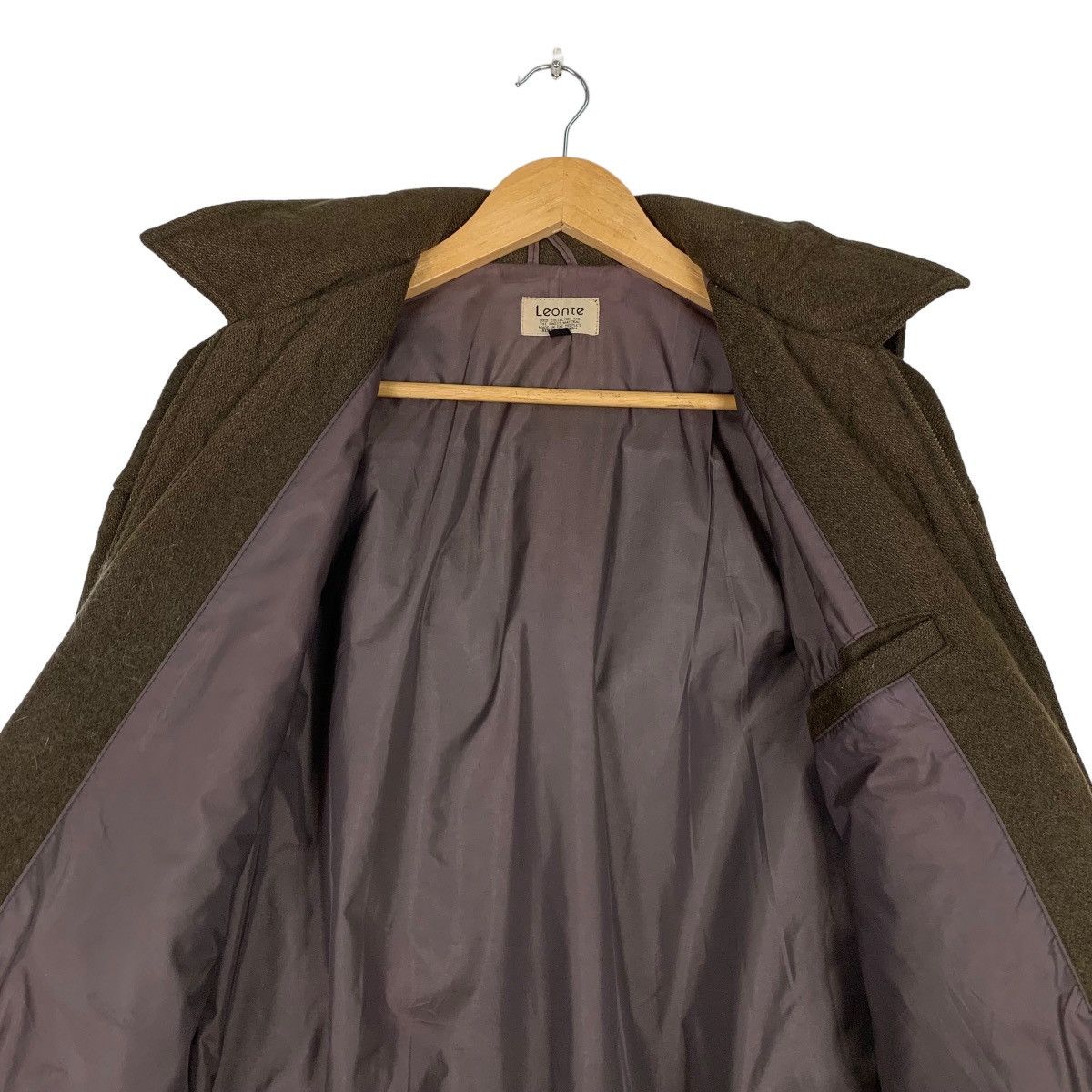 Japanese Brand LEONTE Olive Hooded Wool Bomber Jacket #1103-C50 Size US M / EU 48-50 / 2 - 12 Thumbnail