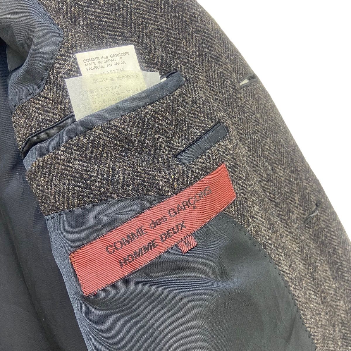 Comme des Garcons Homme 🔥AD1990 CDG Homme Deux Herringbone Laine Wool Coat Blazer Size US S / EU 44-46 / 1 - 12 Thumbnail