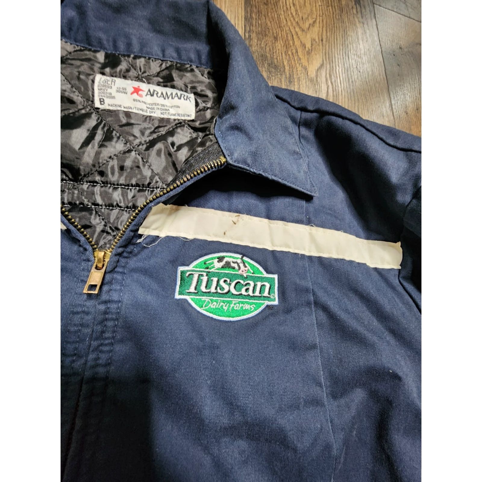 Vintage Mens L Aramark Softshell Jacket Insulated Distressed Blue Working Casual Wear 90s Logo Pockets Water Resistant Wind-Resistant Fall Winter Spring Size US L / EU 52-54 / 3 - 3 Thumbnail