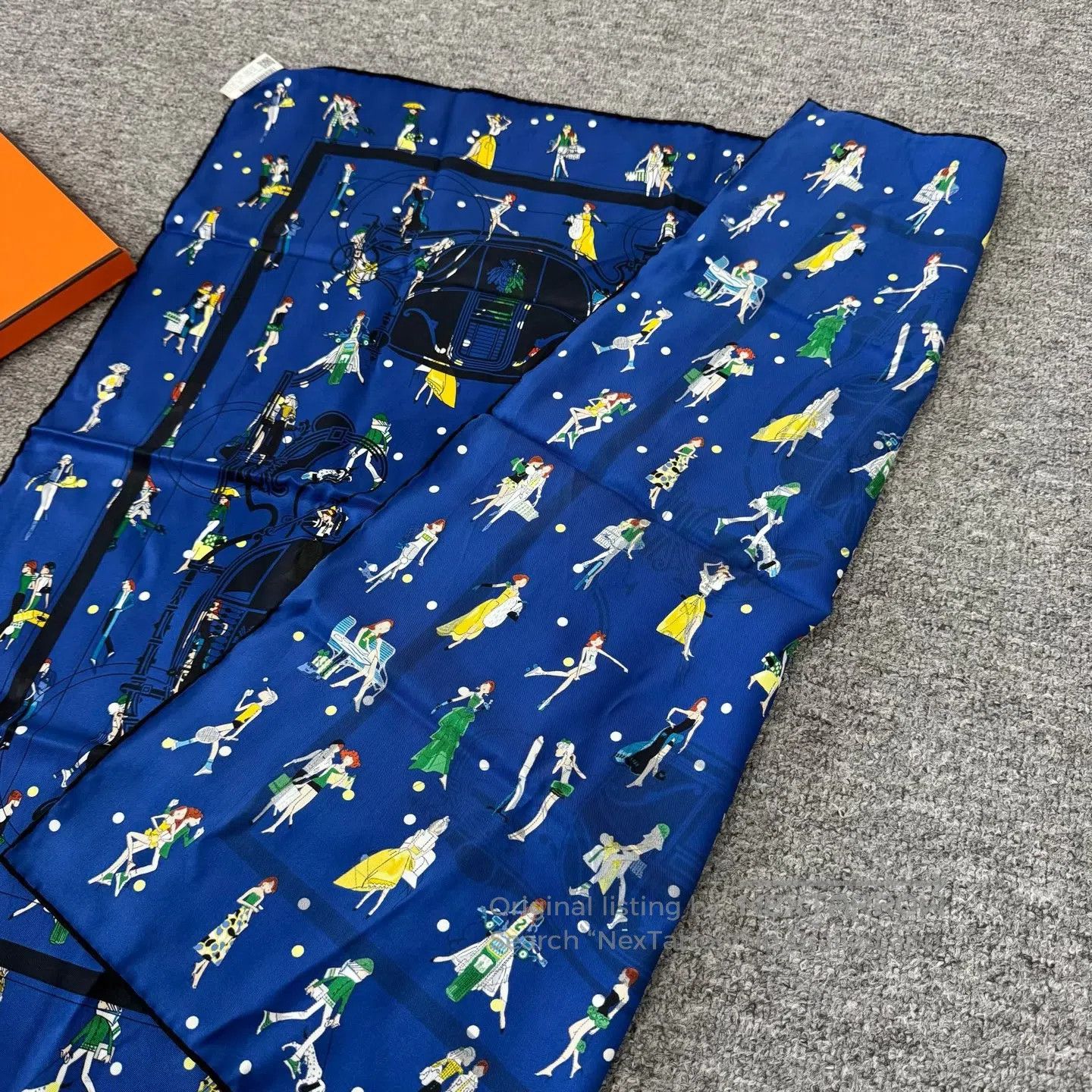 Hermes Hermes The Dance of the Azurite Cart; Silk Square Scarf| Size ONE SIZE - 4 Thumbnail
