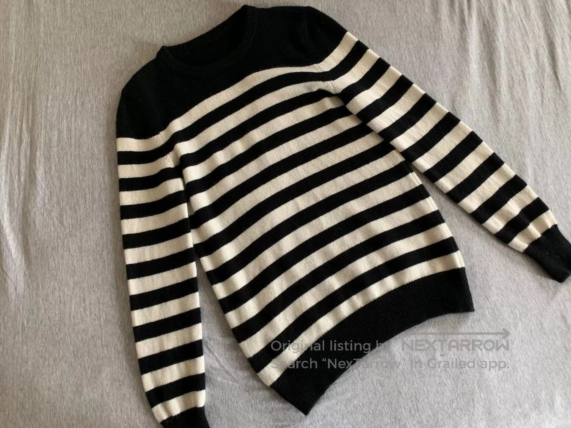 Saint Laurent Paris Saint Laurent Black and Ivory Stripe Sweater. Size S / US 4 / IT 40 - 1 Thumbnail