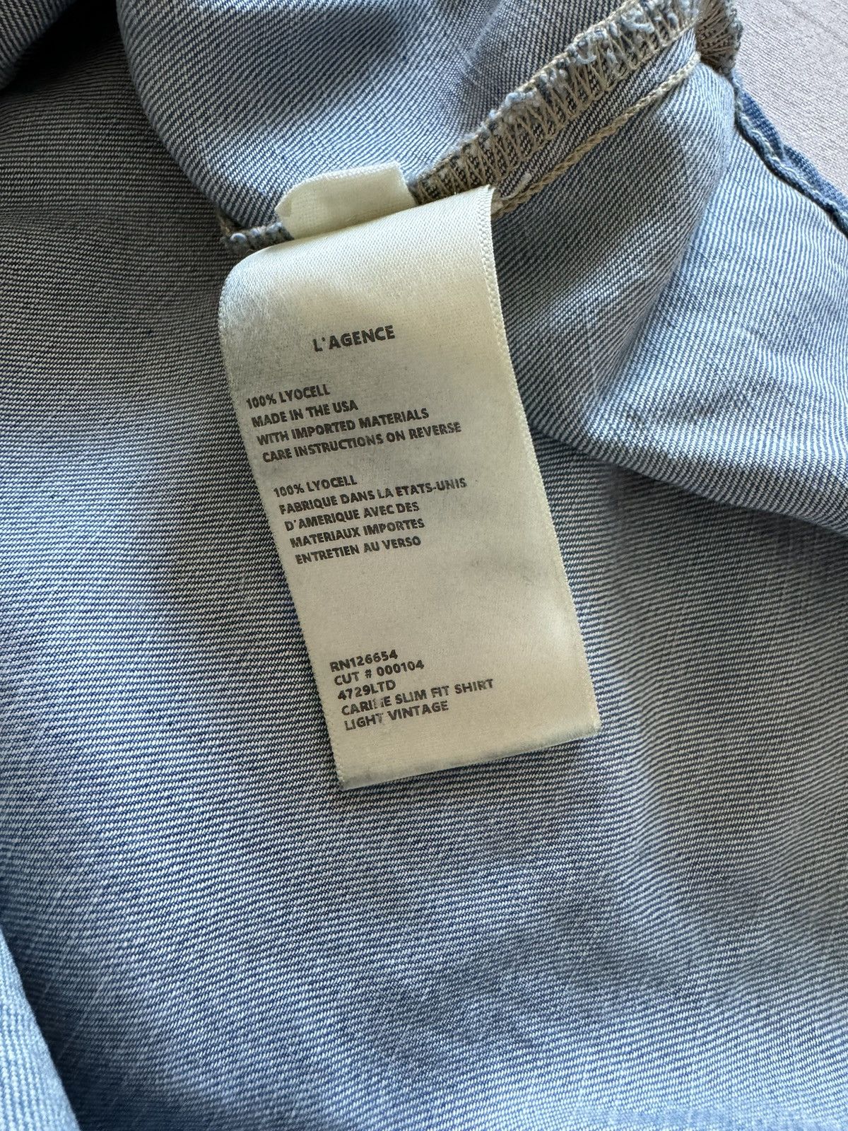 L'AGENCE L’Agence XS Carine Slim Fit Shirt in Light Vintage shirt Size XS / US 0-2 / IT 36-38 - 6 Thumbnail