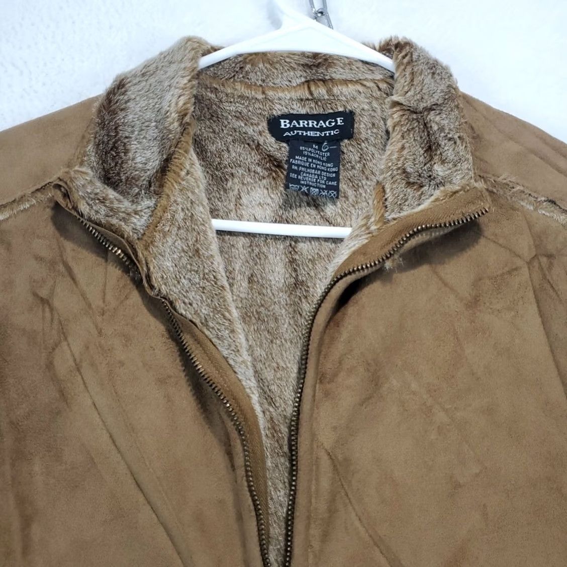 Vintage VTG Barrage Authentic Womens Vest Faux Suede Leather Fur Lined Full Zip Pockets 90s Gorpcore Y2K Vintage Brown M Women's Vest Size M / US 6-8 / IT 42-44 - 2 Thumbnail