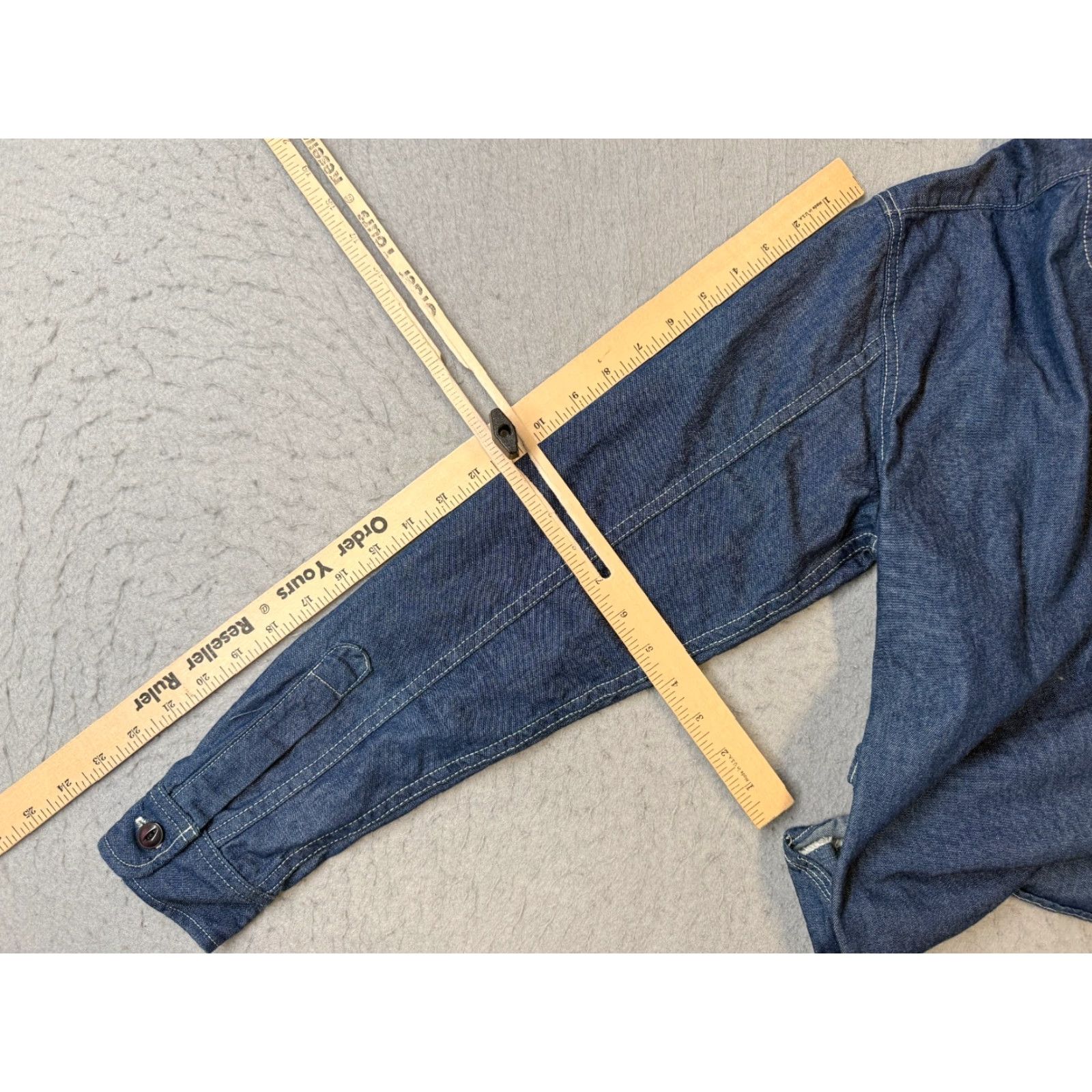 United Arrows United Arrows Shirt Mens Medium Blue Denim Button Up Workwear Made in USA Size US M / EU 48-50 / 2 - 7 Thumbnail
