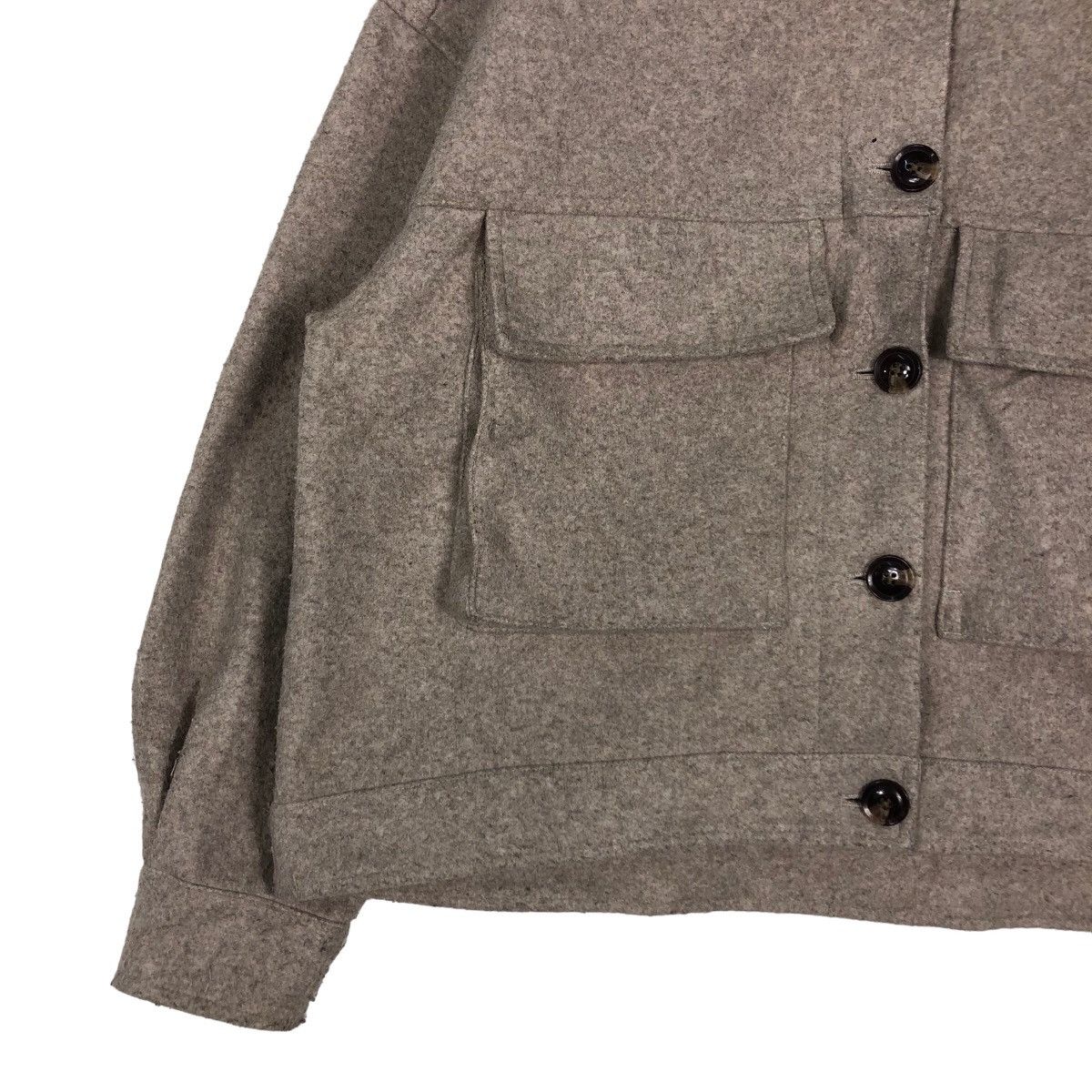 Japanese Brand 🔥Cropped Wool Biker Jacket Big Pocket Issey Miyake Size US M / EU 48-50 / 2 - 4 Thumbnail