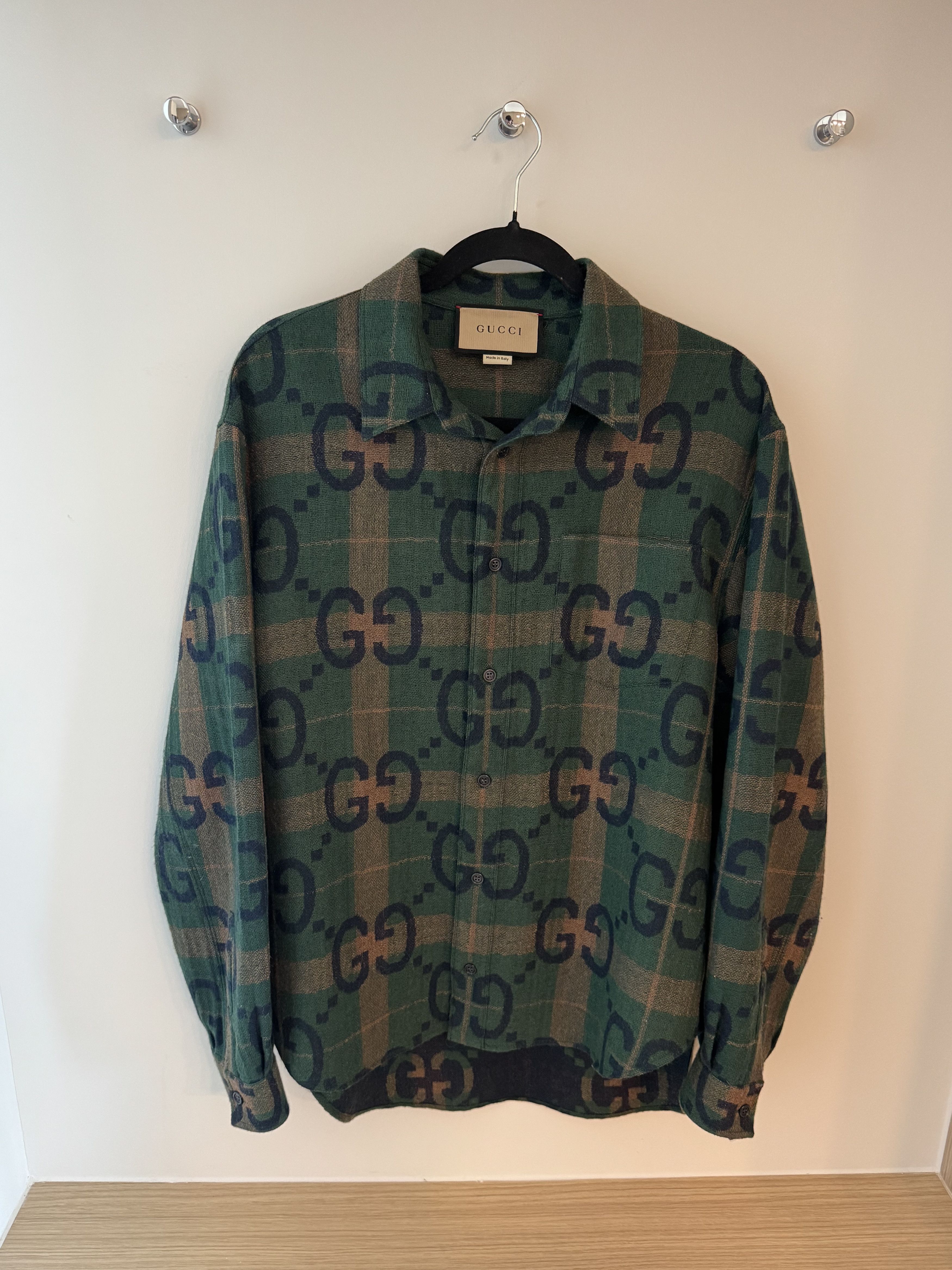 Gucci Gucci Jumbo GG 100% Wool Shirt Size US L / EU 52-54 / 3 - 1 Thumbnail