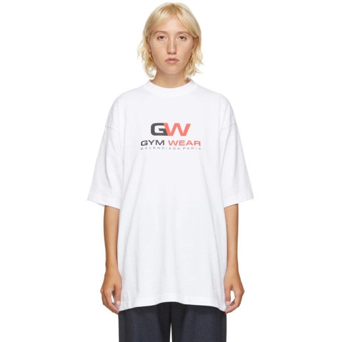 Balenciaga o1y0625 Logo Crewneck T-Shirt in White Size XS / US 0-2 / IT 36-38 - 1 Thumbnail