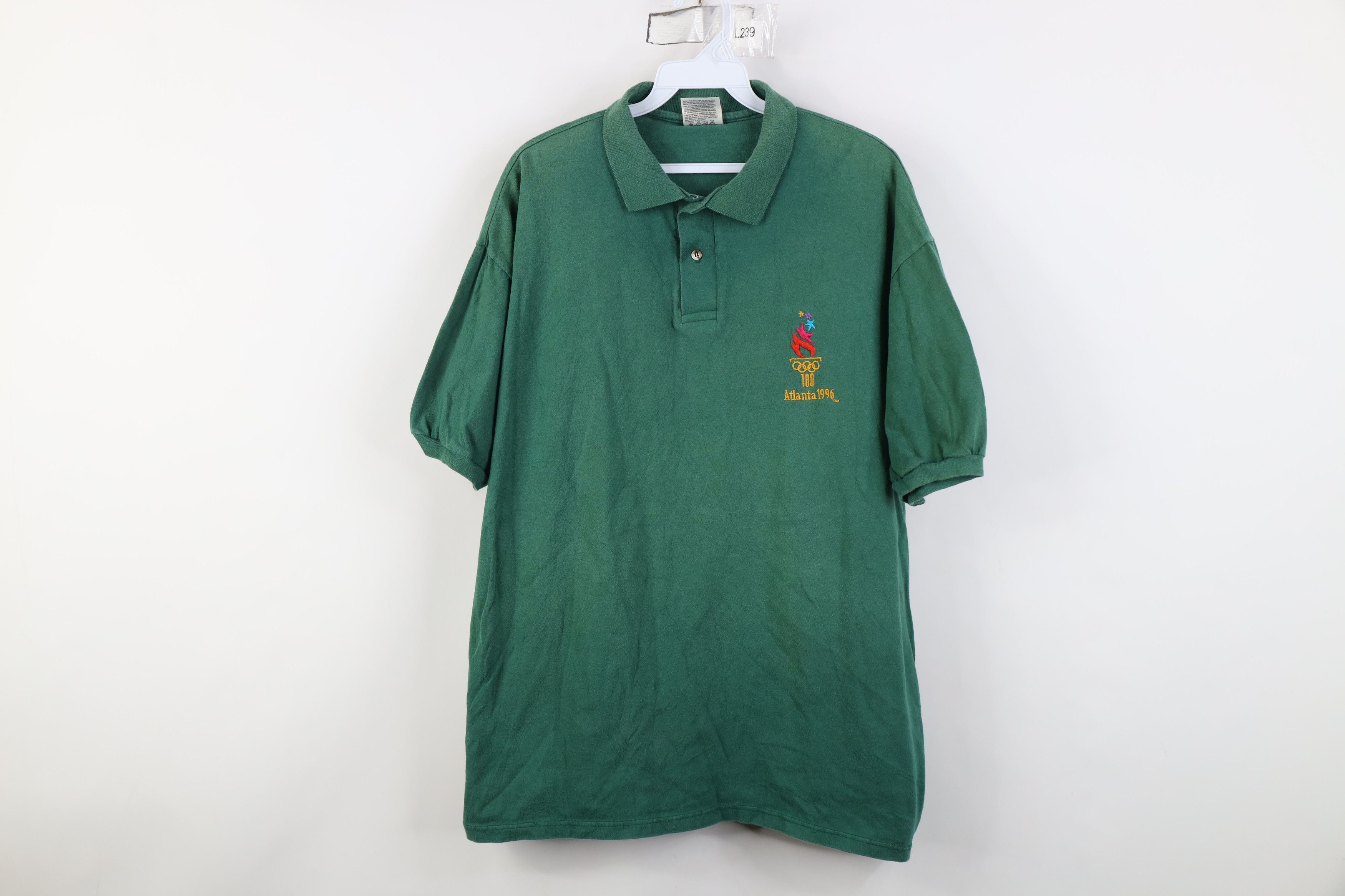 Vintage Vintage 90s 1996 Atlanta Olympics Collared Polo Shirt USA Size US XL / EU 56 / 4 - 1 Thumbnail