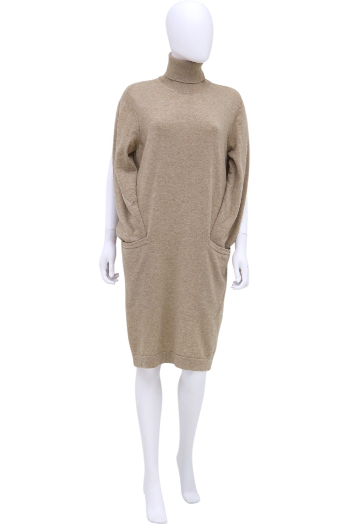 John Galliano × Maison Margiela F/W 2012 Fake Sleeves Brown Turtleneck Dress Size M / US 6-8 / IT 42-44 - 1 Thumbnail